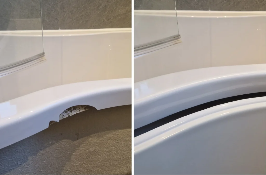 acrylic bath crack repair before and after