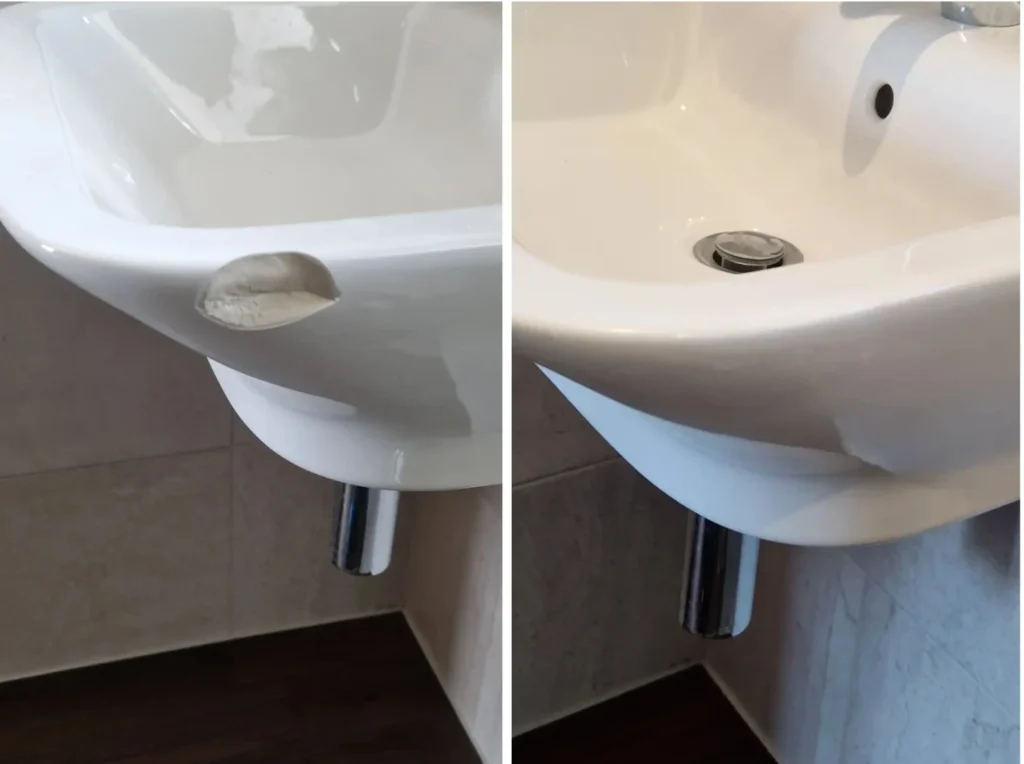 sink chip repair before and after