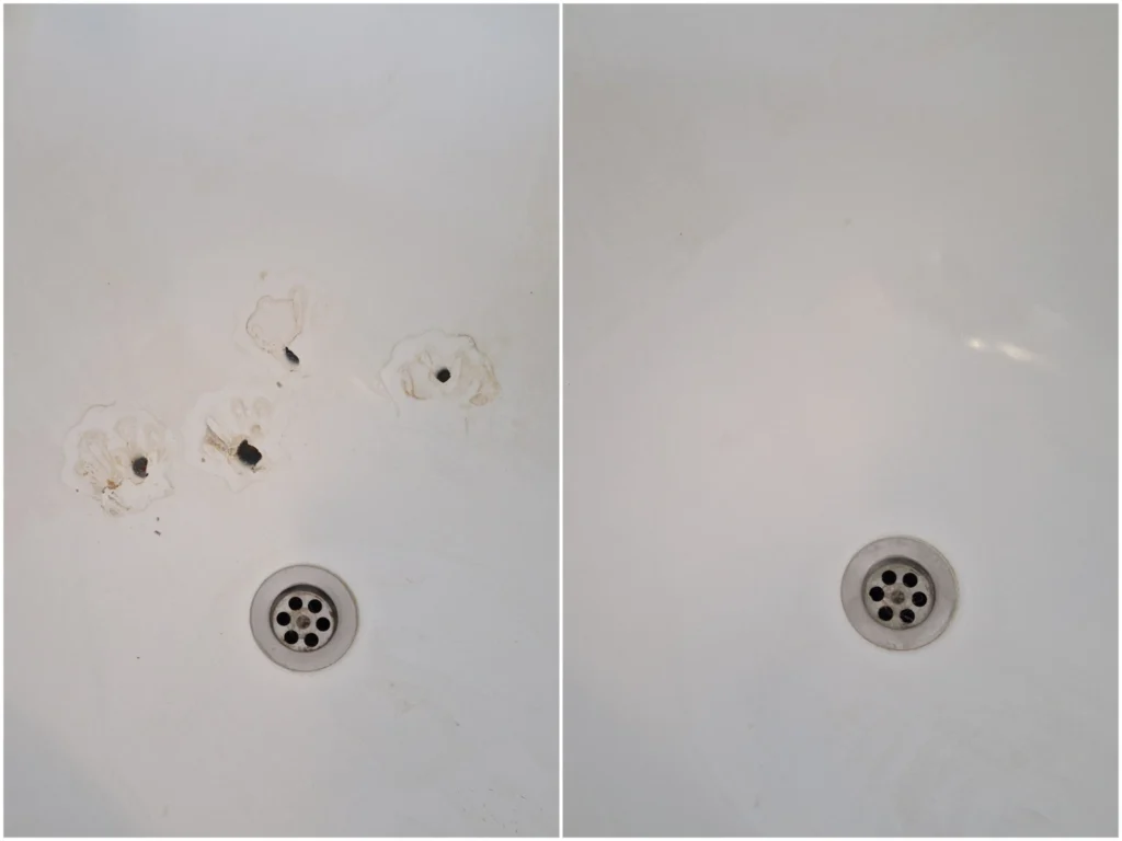 bath chip before and after